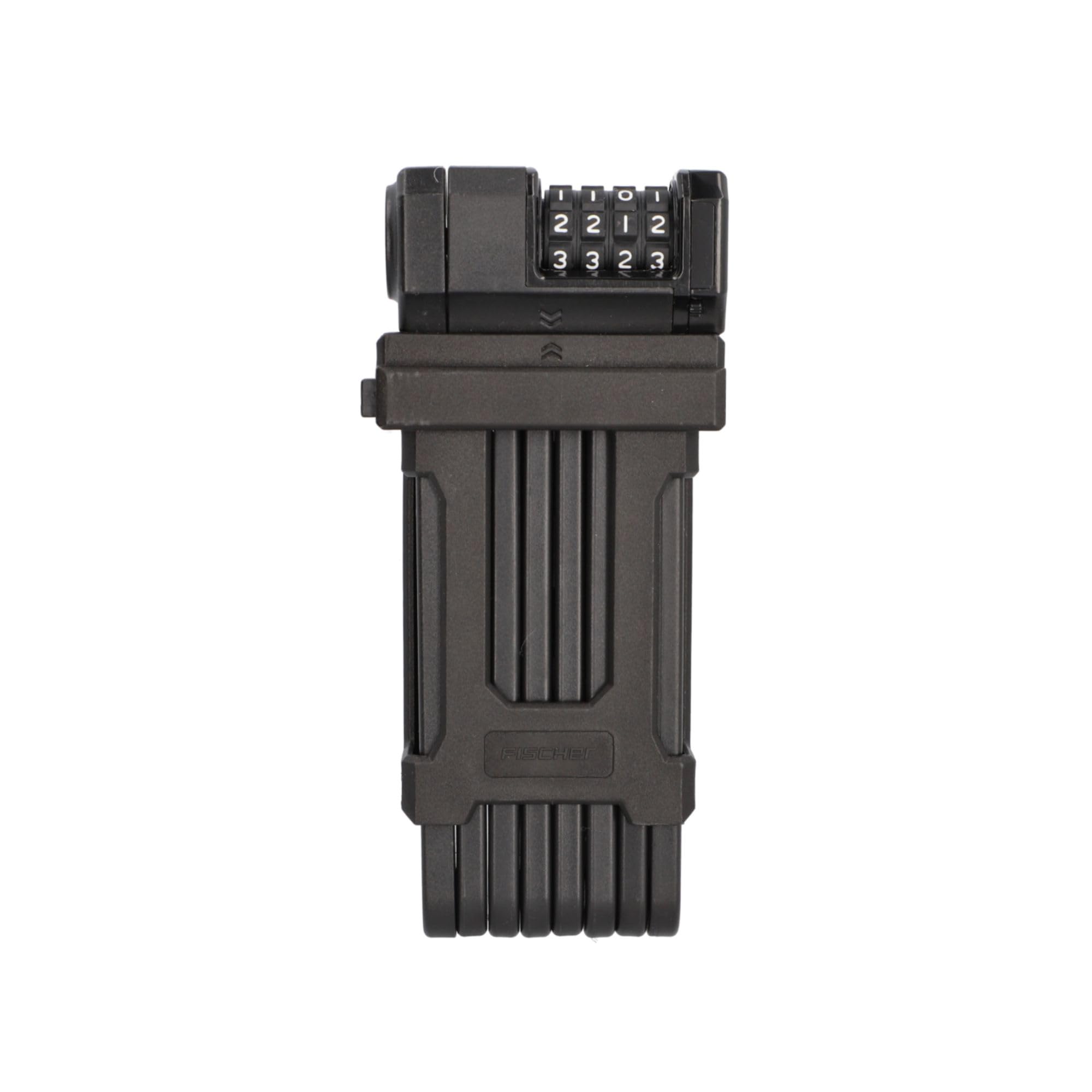 Protec FN110 Folding Lock with 4-Speed Combination Roller for 10,000 Combinations, 110 cm, Black