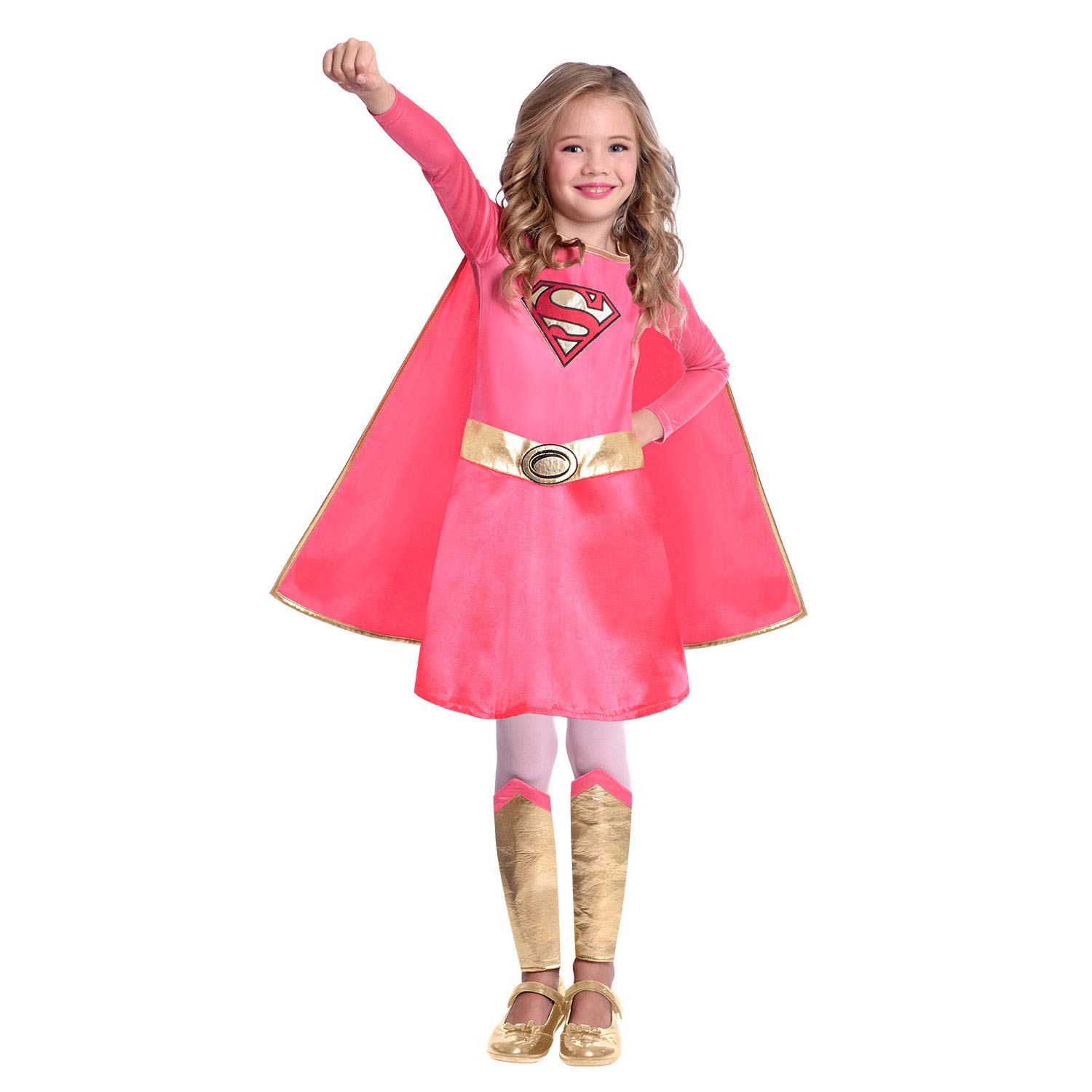 Amscan 9906735 Child Girls Pink Supergirl Warner Bros Fancy Dress Costume (Age: 6-8 Years)