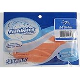 Fishbites E-Z Longer Lasting Shrimp Scented Saltwater Bait &ndash; 1/2" Wide x 12" Cut-to-Size Strips &ndash; Fiber-Mesh Reinforced, Stays on Hook for Surf Casting &amp; Jigging &ndash; Fishing Gear
