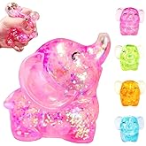 1Pcs Elephant Stress Balls Squishy Toys for Adults Kids, Squishy Elephant Sugar Ball Sensory Toys, Squeeze Squishy Ball Fidget Toys for Anxiety Relief, Slow Rise Squishy Toy for Boys Girls (Pink)
