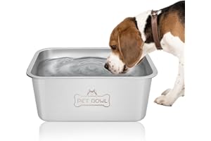 Vumdua Stainless Steel Dog Bowls - 3 Gallon Capacity for Large Breed Dogs, Indoor/Outdoor, Easy to Clean