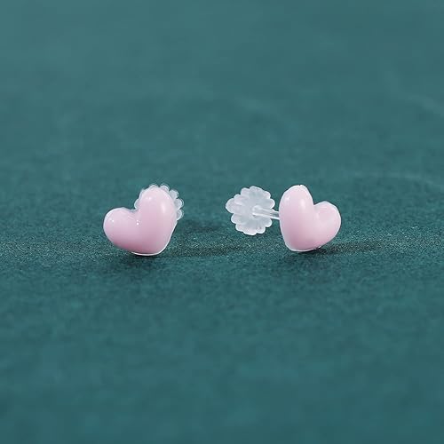 Ear Studs Plastic Heart Earrings AoedeJ Pairs Medical Grade