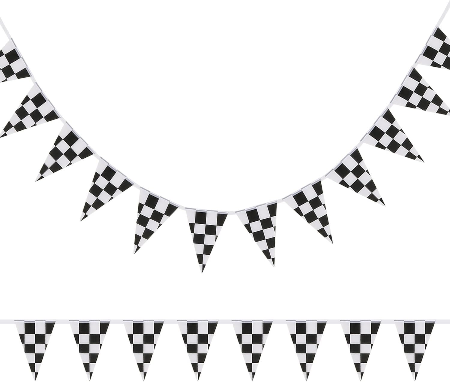 10 Meters Checkered Pennant Banner Racing Flag Party Flag Banner Accessory for Race Theme Birthday Party Decoration - Image 4