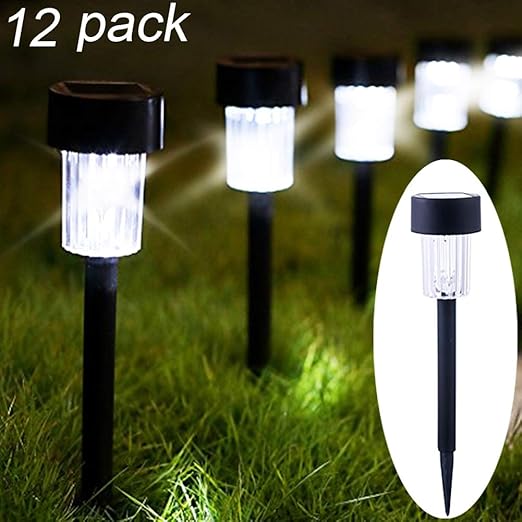 Maggift 12 Pack Solar Pathway Lights Solar Garden Lights Outdoor Solar Landscape Lights for Lawn, Patio, Yard, Walkway, Driveway