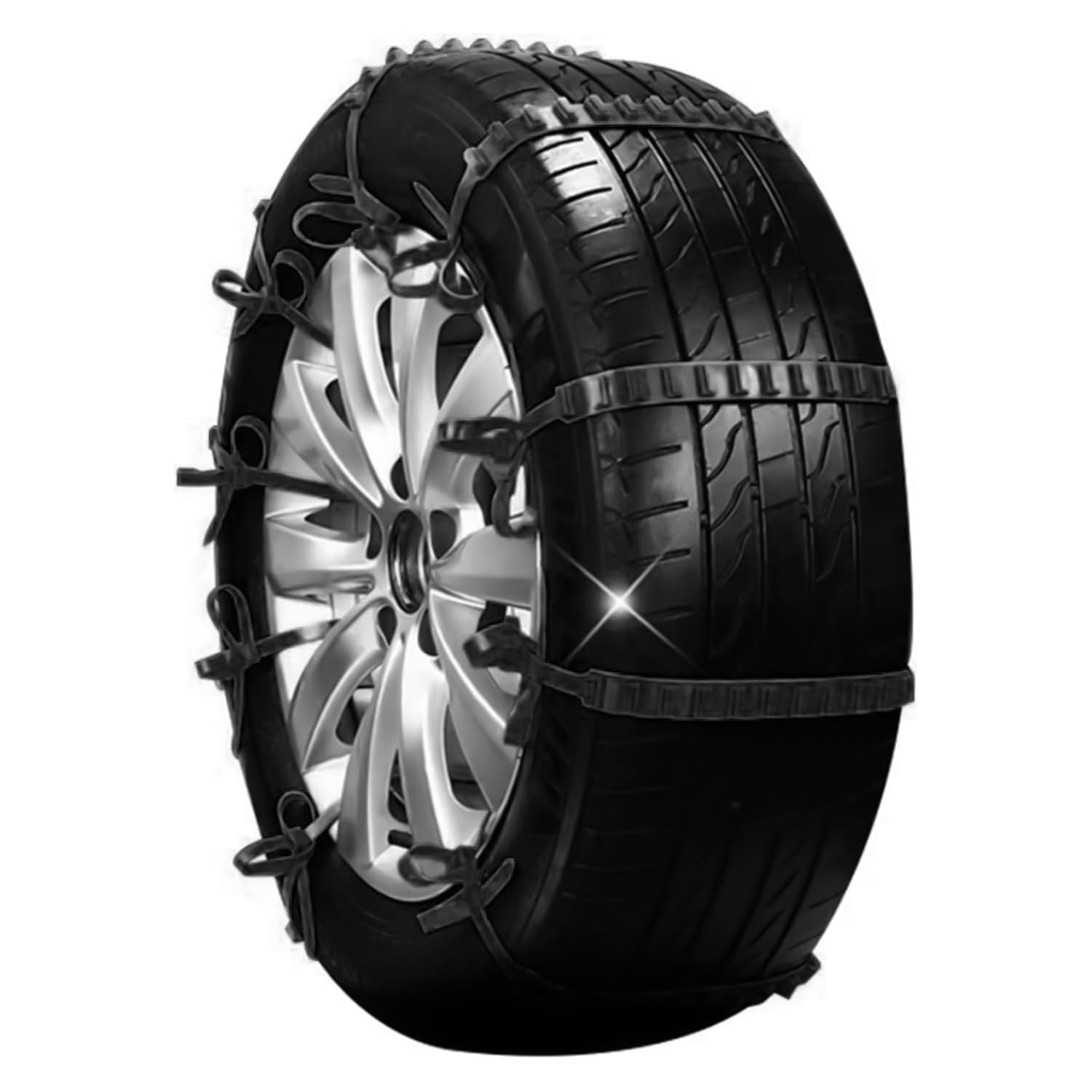 Photo 1 of 10pack Snow Tire Chains Reusable Anti-Skid Car Winter Wheels Chain Universal Cable Tire Belts, Black Non-Slip Zip Tie Tires Chain Emergency for Auto Pickup Trucks Suv