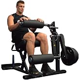 Gronk Fitness Leg Extension and Curl Machine, Plate Loaded for Home Gym | 23 Position Cam Adjustment, 11 Gauge Steel, 180 lb Plate Capacity, Seated Quad and Hamstring Training, Lifetime Home Warranty