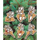 Janlynn 14 Count Festive Reindeer Ornaments Counted Cross Stitch Kit, 4-Inch, Set of 6