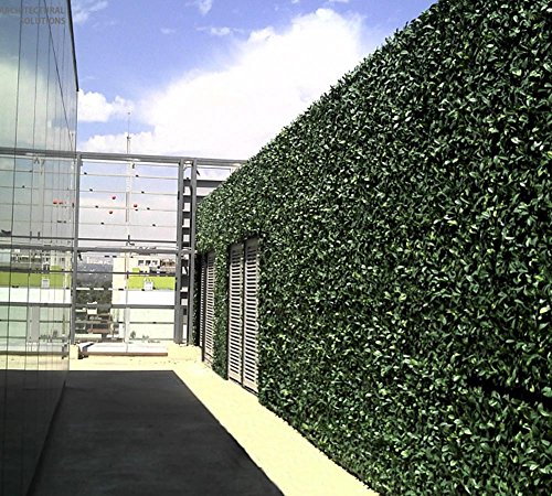 Artificial Topiary Hedge Plant Privacy Fence Screen Greenery Panels for Both Outdoor or Indoor, garden or backyard home decorations (20x20 inch artifical Hedge-Boxwood, 1 PC Sample)