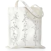 RNYJJ Ballerina Tote Bag Gifts for Women Dancer Dance Teacher Ballet Dancer Canvas Tote Bag