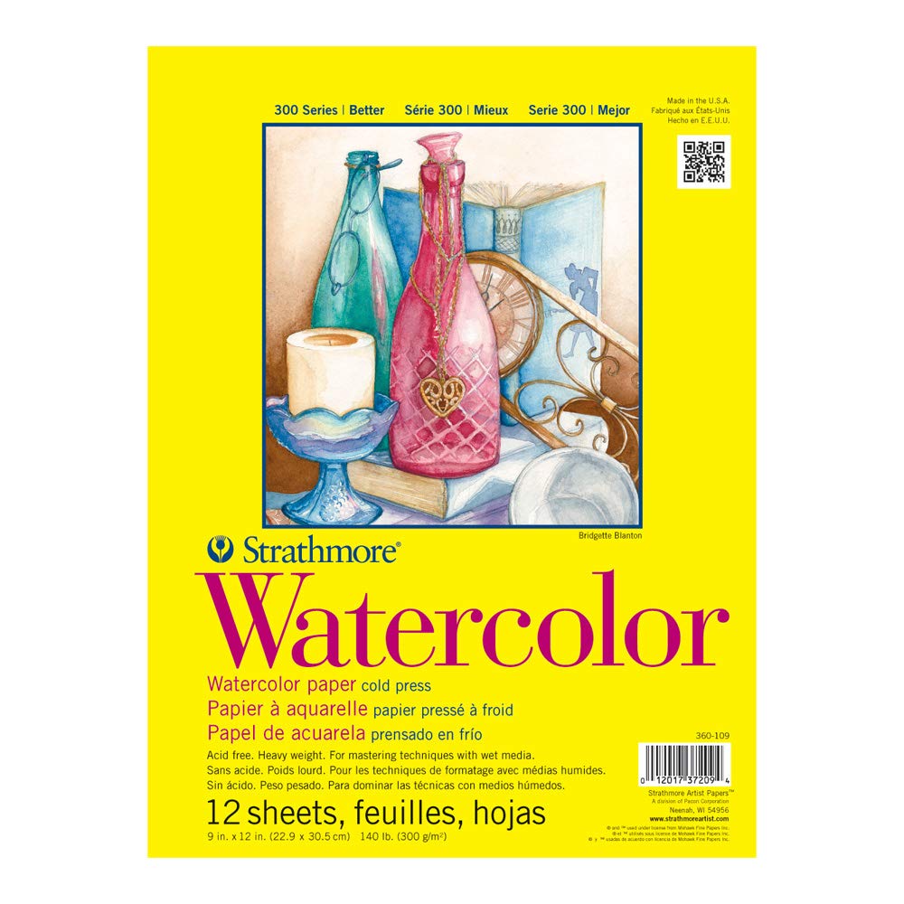 Strathmore Pro-Art Watercolor Paper Pad 9 x inch, 12 Sheets