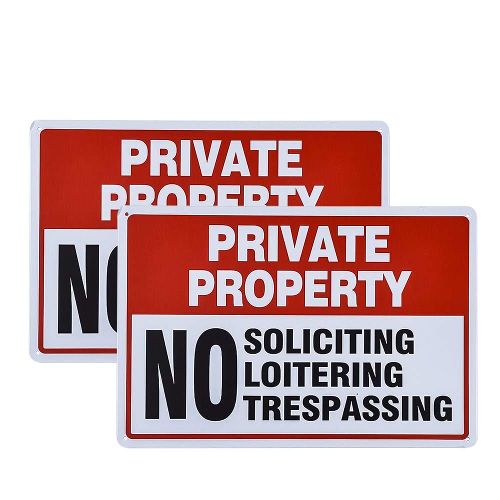 dojune-2 Pack No Soliciting Loitering Trespassing