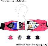 Eono Water Resistant Running Belt Pink Adjustable Waist Pack Large Capacity view 2