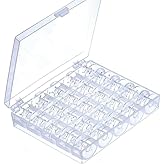 Cleana Arts® 25 Pcs Transparent Plastic Sewing Machine Bobbins with Bobbin Case
