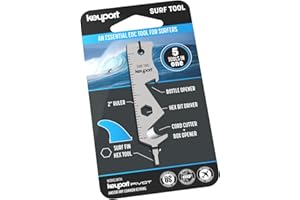 Keyport 5-in-1 Surf Tool - Fin Key Tool for FCS Fins & Futures Fins | Surfing Key Tool | Bottle Opener Keychain for Surfers | SUP & Surf Key Multi-Tool | Keychain Multitool | Keyport Pivot Compatible