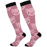 Wusikd Pig Face Compression Socks for Women and Men Circulation Long Socks for Athletic Running 1