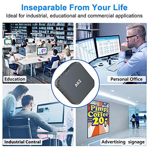 AK2 Mini PC Intel Celeron J3455 Windows 10 Pro Mini Computer 4K HD,Gigabit Ethernet (8GB+120GB/Intel Celeron J3455) - Thumbnail 6