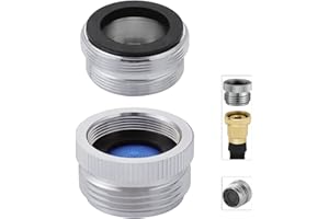 Happyreise Brass Faucet to Garden Hose Adapter with Aerator,Sink Faucet Adapter to Garden Hose for Bathroom Kitchen,3/4" GHT thread Chrome