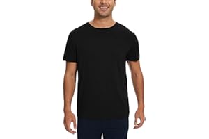 GYS Bamboo-derived Viscose Men's Pajama Tops Summer Short Sleeve Basic Sleep Shirt