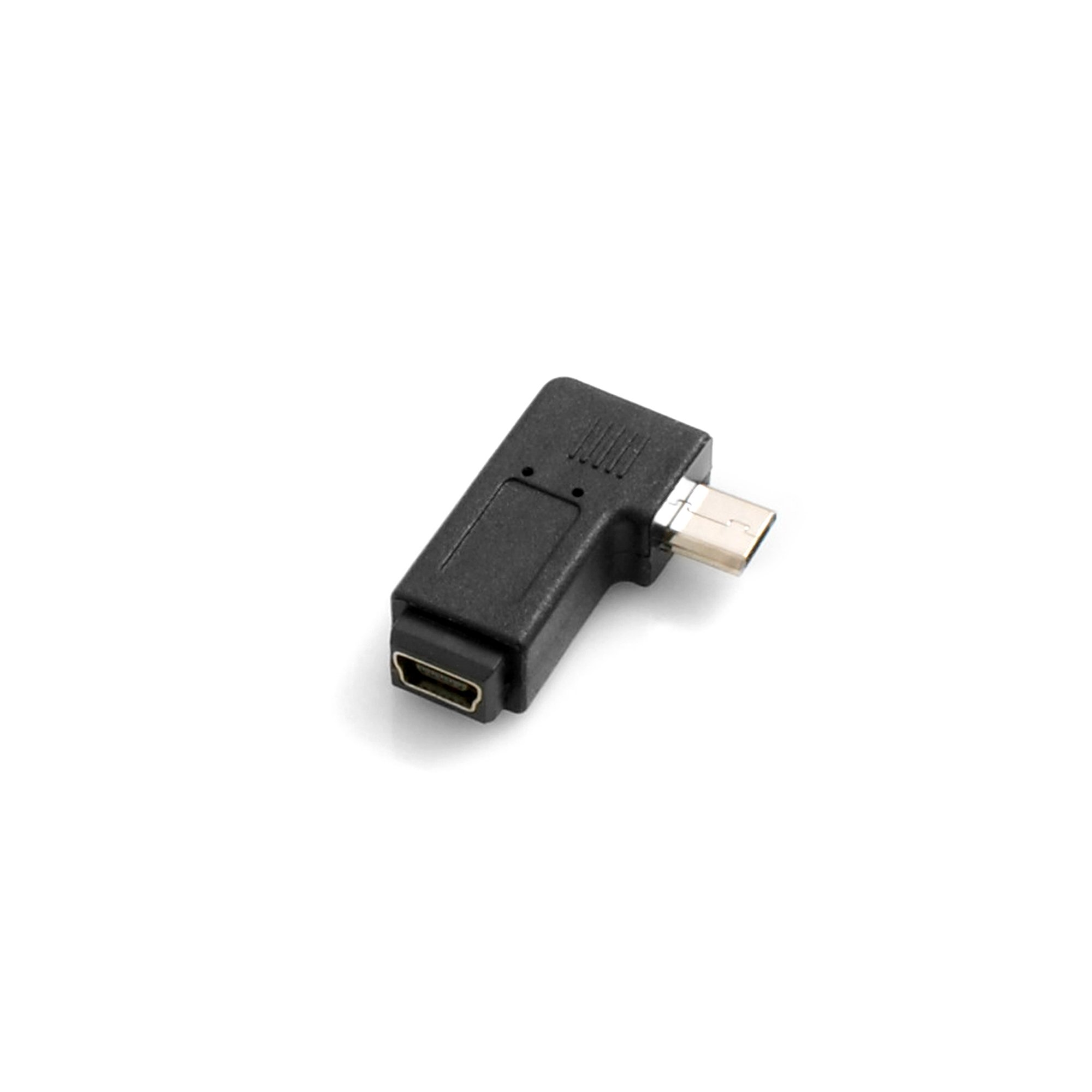 SYSTEM-S Mini USB Female to Micro USB Male 90° Right Angled Adapter