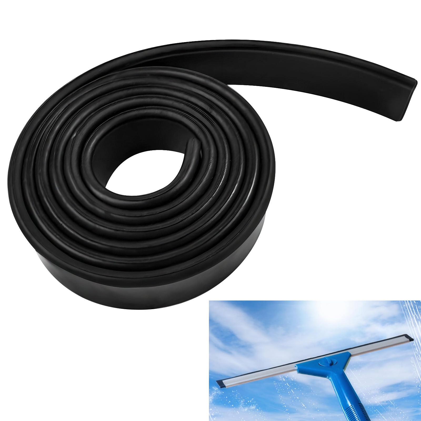 Photo 1 of Premium Silicone Squeegee Rubber Replacement - 41in Roll | Versatile Squeegee Blade for Shower, Window & Glass Cleaning
