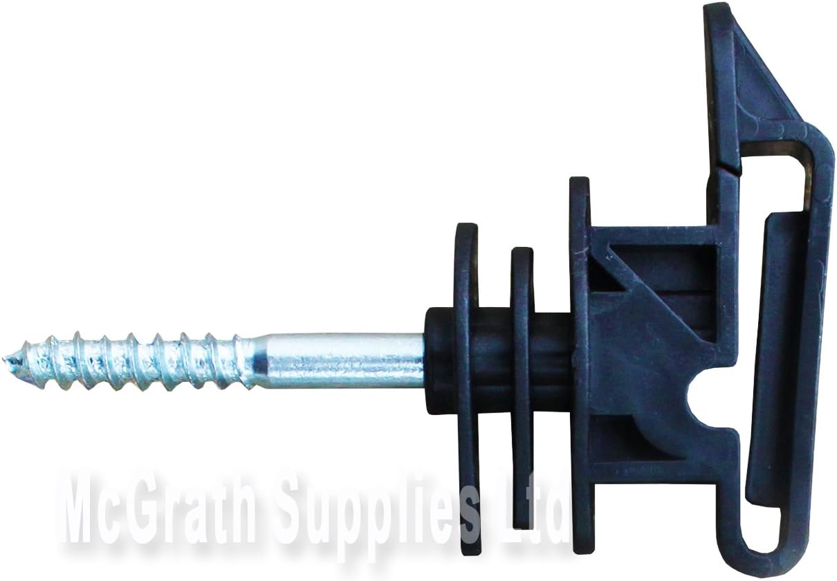 McGrath Supplies 100 x Tape Electric Fence Fencer Energiser Screw In Insulators 20mm 40mm