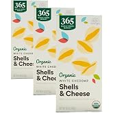 365 by Whole Foods Market, Macaroni And Cheese White Cheddar Shells Organic, 6 Ounce (Pack of 3)