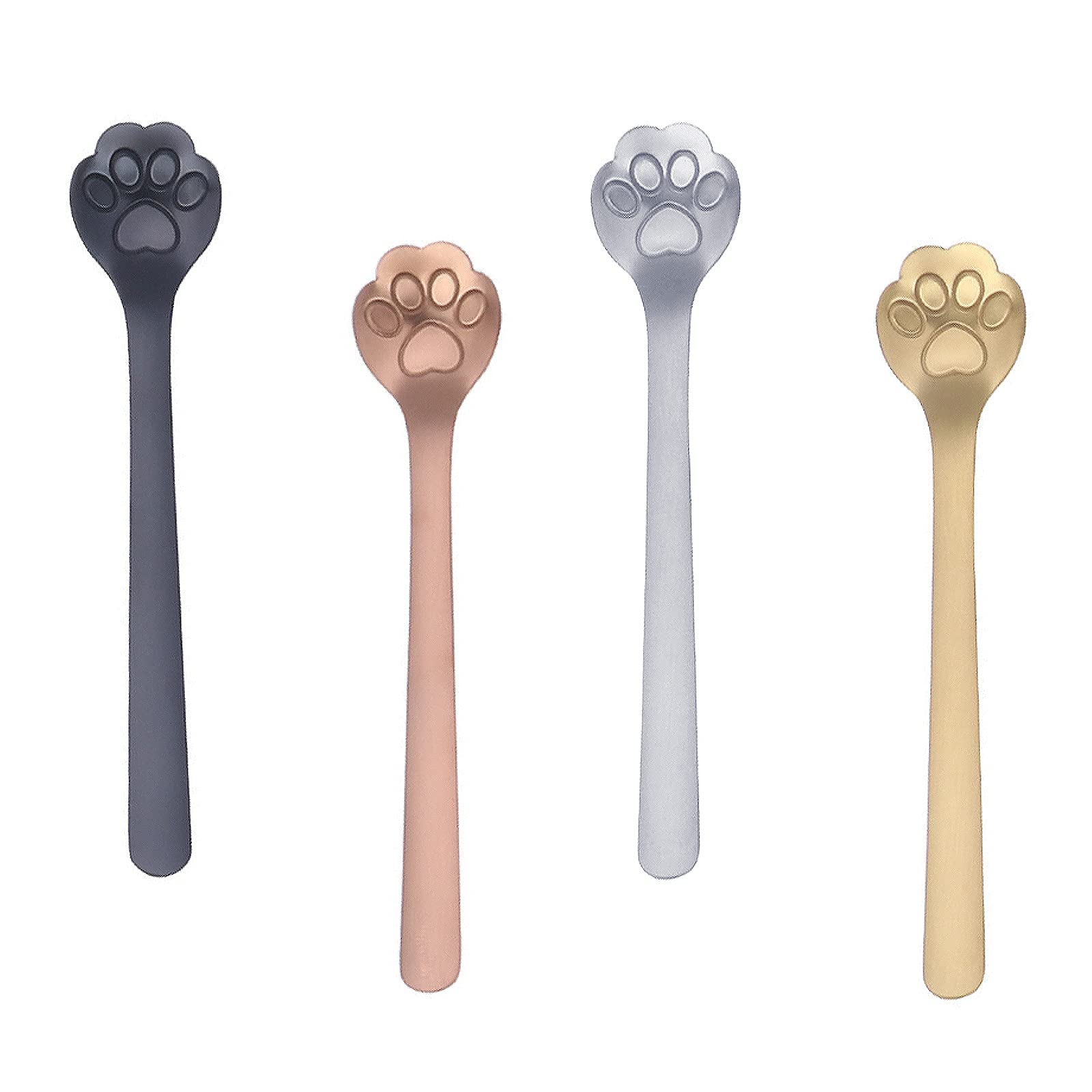 Tomedeks Coffee Spoon, 4 Piece Cat's Claw Stainless Steel Spoon and Coffee Spoon, Ideal for Latte Coffee, Espresso, Hot Chocolate, Hot Drinks, Dessert & Ice Cream Sundae