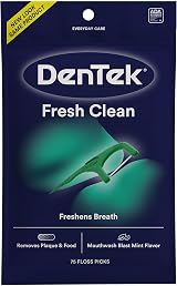 DenTek Fresh Clean Floss Picks 75 Count For Extra Tight Teeth Mint