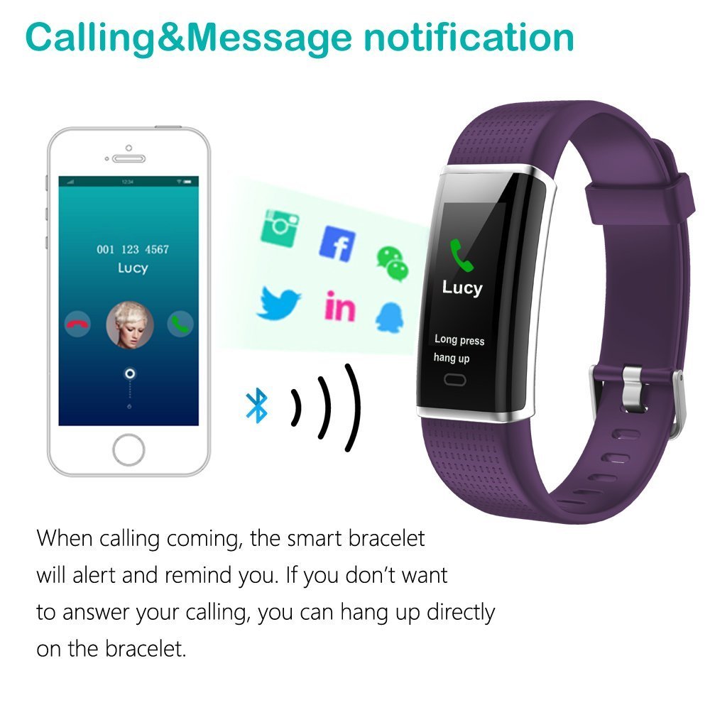 Chianruey Fitness Tracker, Activity Tracker with Heart Rate Monitor,IP68 Waterproof Smart Watch with Calorie Counter Watch Sleep Monitor Pedometer Steps Counter for Kids Women Men (Purple)