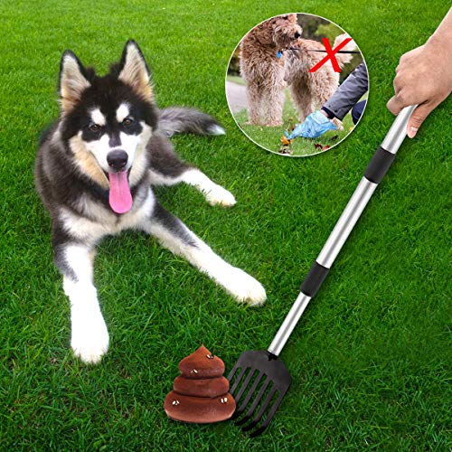 SKYFIELD Pooper Scooper Rake, 3Stage Extendable Metal Dog Poop Rake