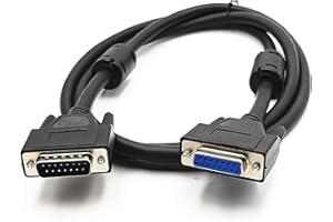 BULUSHI 5Ft DB15 15 Pin Male to Female Connector Extension Cable Cord Black