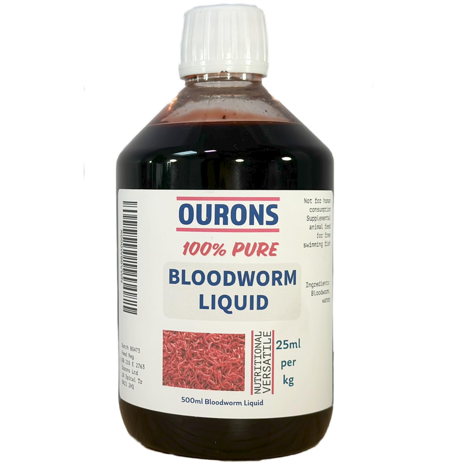 OURONS Pure Bloodworm Liquid - 100% Hydrolysate Blood Extract Premium Fishing Carp Attractant