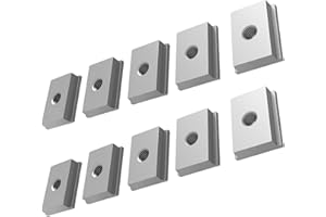 FIREOSMA T-Slot Nuts, 10Pcs Sliding T-Nuts M6 for T-Slot Rails – Aluminum T-Shaped Groove Nuts, Woodworking T-Slot Fasteners, CNC Machine Fixtures & Screw Channel Accessories (Silvery)