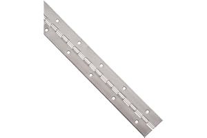 MAXRIENY Stocker Hinge - 3-0638-0442 Stainless Steel 304 Continuous Hinge with Holes, Unfinished, 0.06" Leaf Thickness, 3" Open Width, 1/8" Pin Diameter, 1/2" Knuckle Length, 4' Long (Pack of 1)
