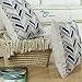 CaliTime Canvas Throw Pillow Cover Case for Couch Sofa Home Decoration Modern Striped Chevron Zigzag Geometric 18 X 18 Inches Grey Navy