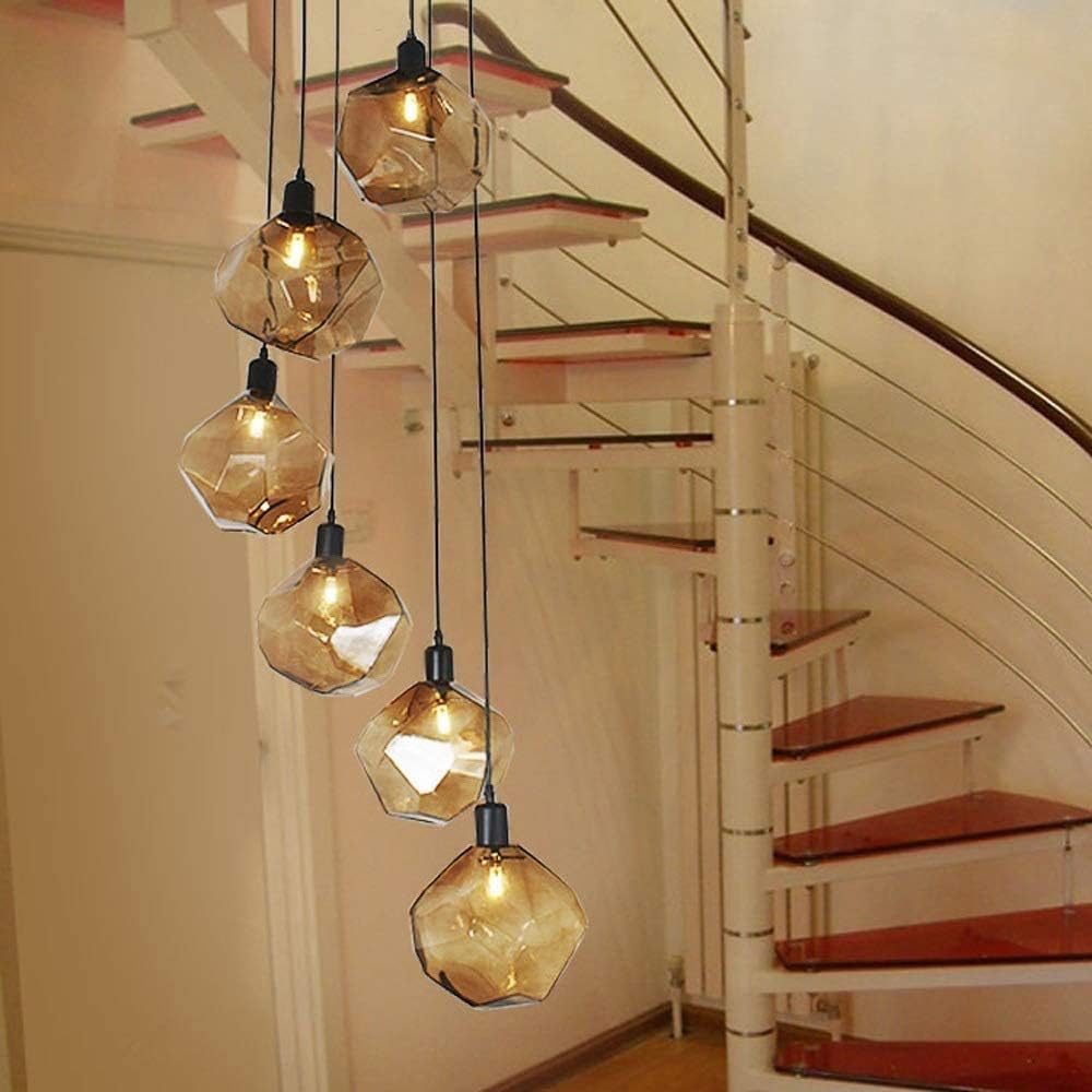 WZX Escaleras Modernas Candelabro Largo en Espiral Candelabro