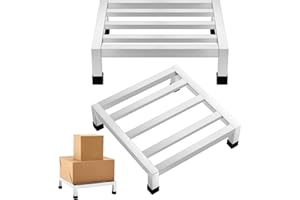 MorningRo 2 Pack Dunnage Rack 13.8" Long x 13.8" Wide, 3.9" Height Stainless Steel Shelf 1000+ Pound Capacity Commercial Food Floor Rack for Restaurants Kitchens Garages and Vehicles