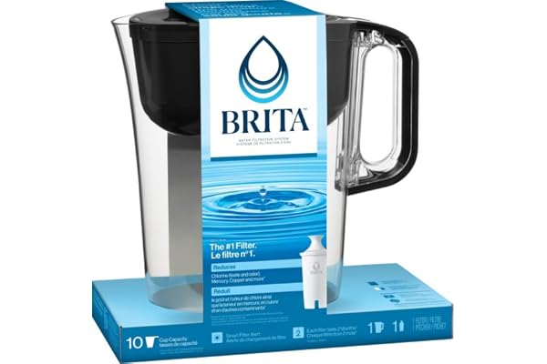 Brita 10 Cup Filter Pitcher with Smart Light Indicator, Reduces Chlorine Taste and Odour from Tap Water, Filters 151 litres,