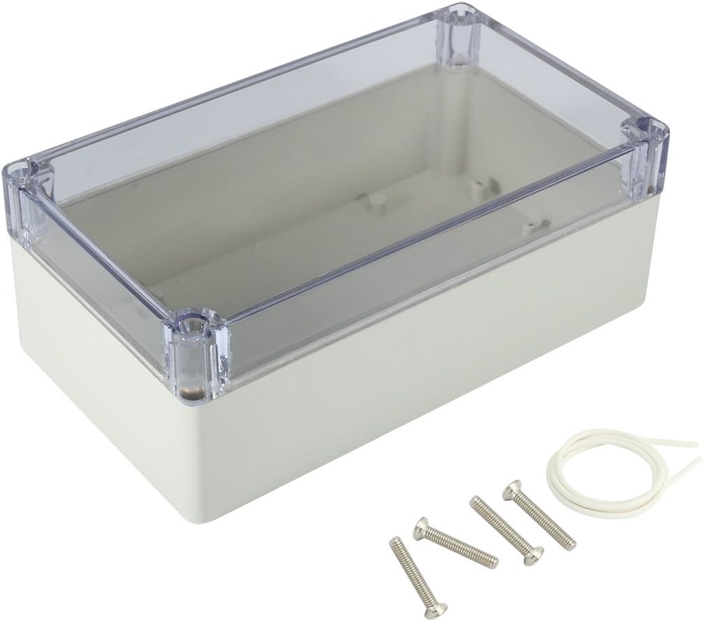 Awclub ABS Plastic Junction Box, Dustproof Waterproof IP65 Electrical Box - Universal Project Enclosure Grey, with PC Transparent/Clear Cover 6.2