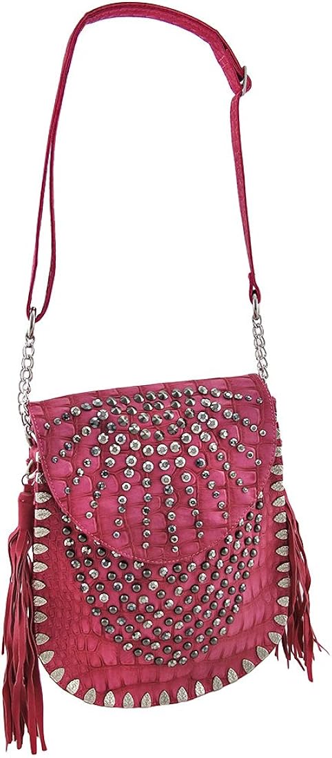 mock croc cross body bag