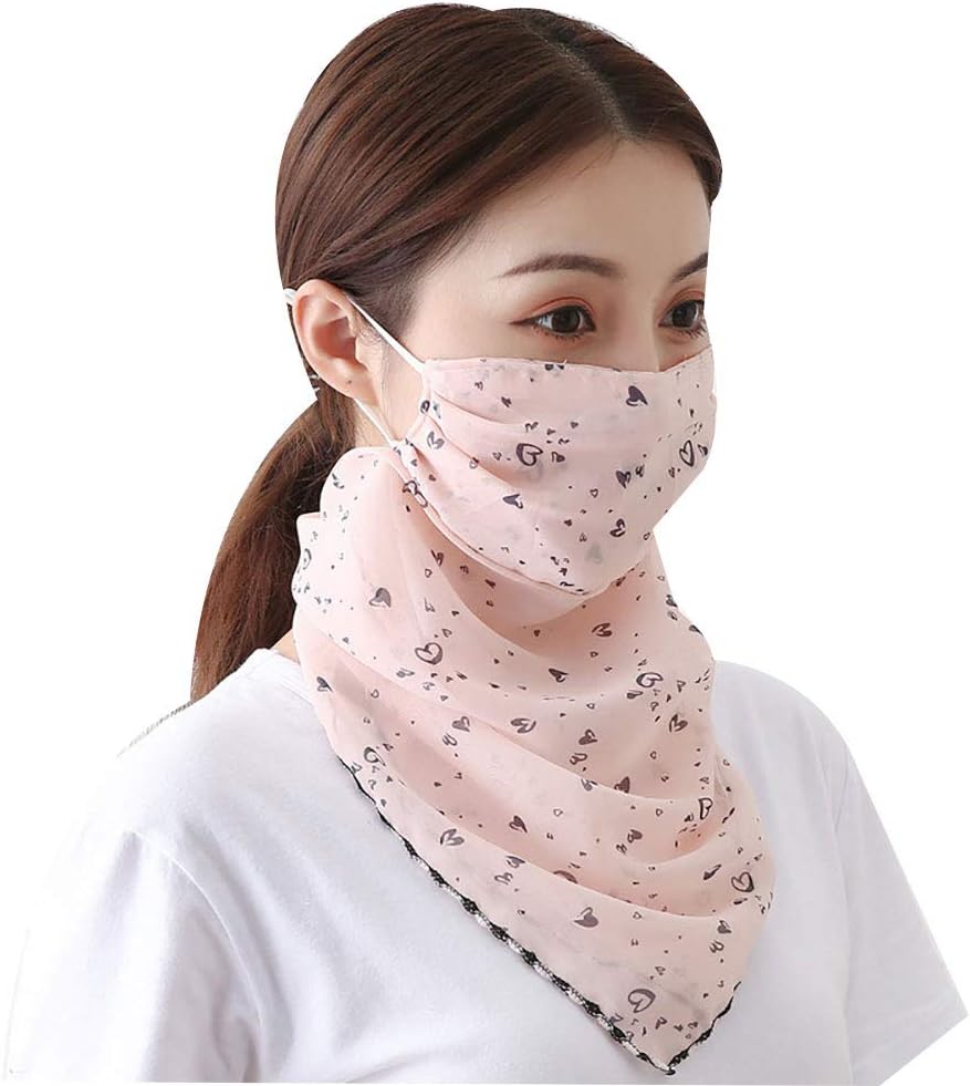 WillowswayW Fashion Printed Scarf Women Anti UV Sun Breathable Full Face Veils for Outdoor Cycling
