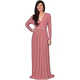 KOH KOH Sleeve Kaftan V-Neck Flowy Formal Winter Gowns