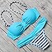 EVALESS Womens Sexy Two Piece Bandeau Bikini Swimsuits Triangle Bathing Suits Swimwear Blue Small 4 6