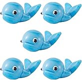 Pandahall 5Pcs Lampwork Whale Beads Handmade Blue Cute Cartoon Whale Fish Beads Glass Crystal Ocean Sea Animal Bead Loose Spacer Bead for DIY Bracelet Necklace Earring Jewelry Making