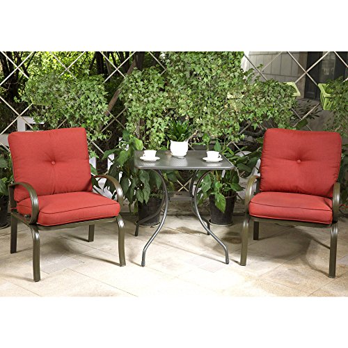 Cloud Mountain Bistro Table Set Outdoor Bistro Set Patio Furniture Set Wrought Iron Bistro Set 2 ...