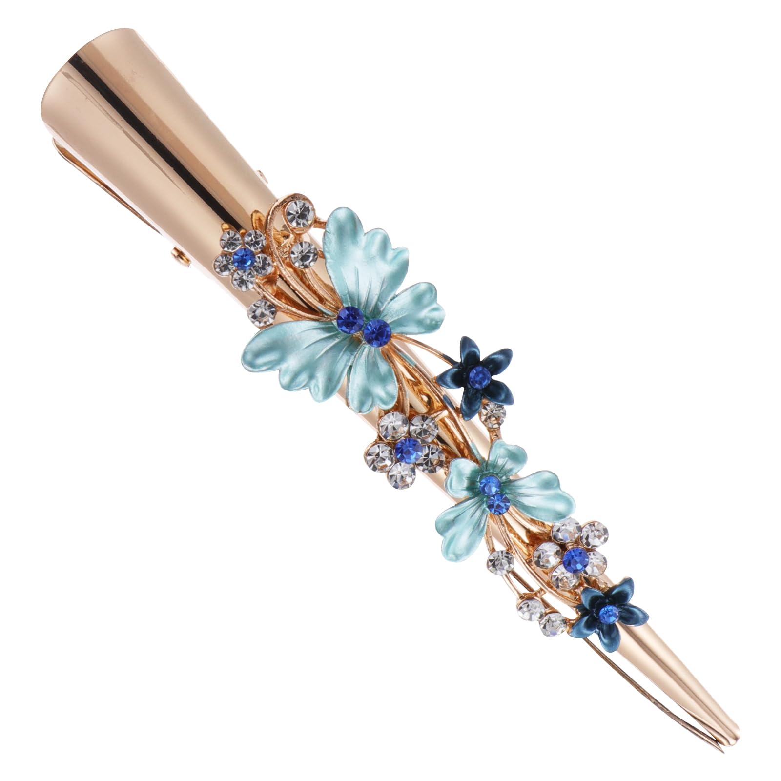Beavorty Flower Duckbill Clip Large Metal Hair Clip for Women Vintage Design Hair Styling Accessory for Parties Festivals and Daily Use