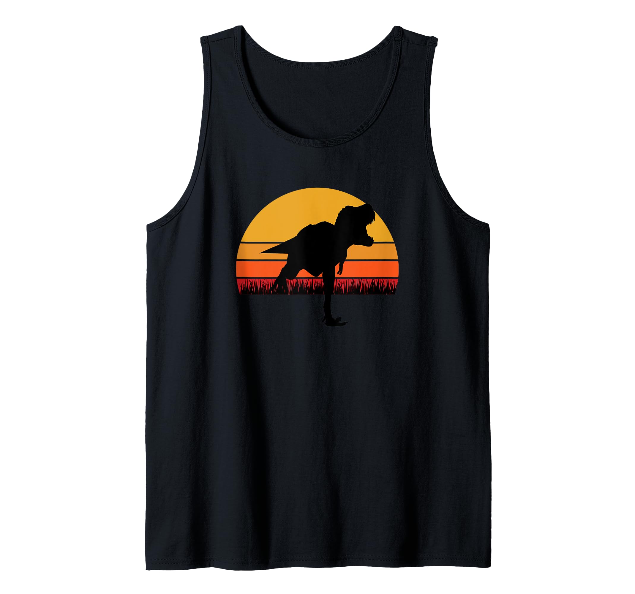 T-Rex Trex T Rex Tyrannosaurus Dinosaur Dino Sunset Retro Tank Top