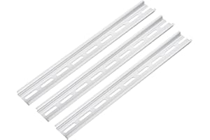 Generic DIN Rail Slotted Aluminum Mounting Guide 12 Inch x 1.4 Inch x 0.3 Inch for Equipment Installation Pack of 3 Pcs