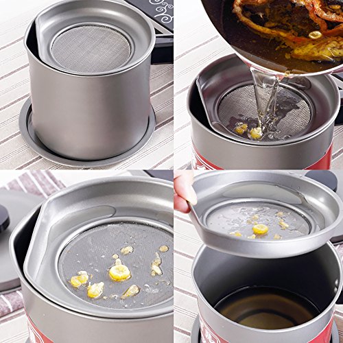Oil Storage Grease Keeper, Grease Strainer Pot Grease Container with