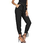 GRACE KARIN Womens Casual High Waist Pencil Pants with Pockets Bow-Knot Cropped Paper Bag Pants for Work